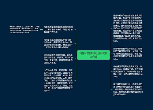 我国太阳能利用技术的重大突破