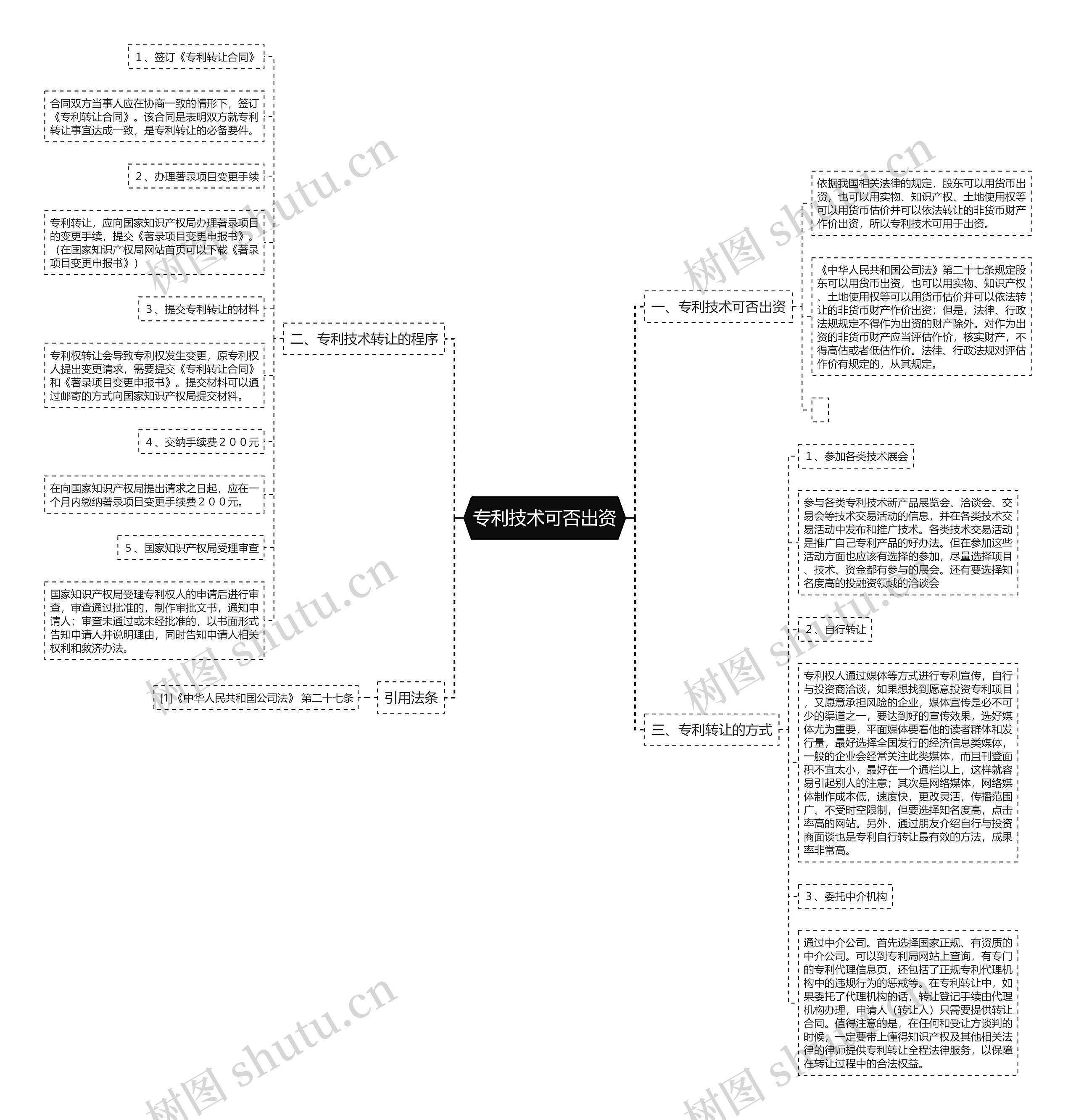 专利技术可否出资思维导图