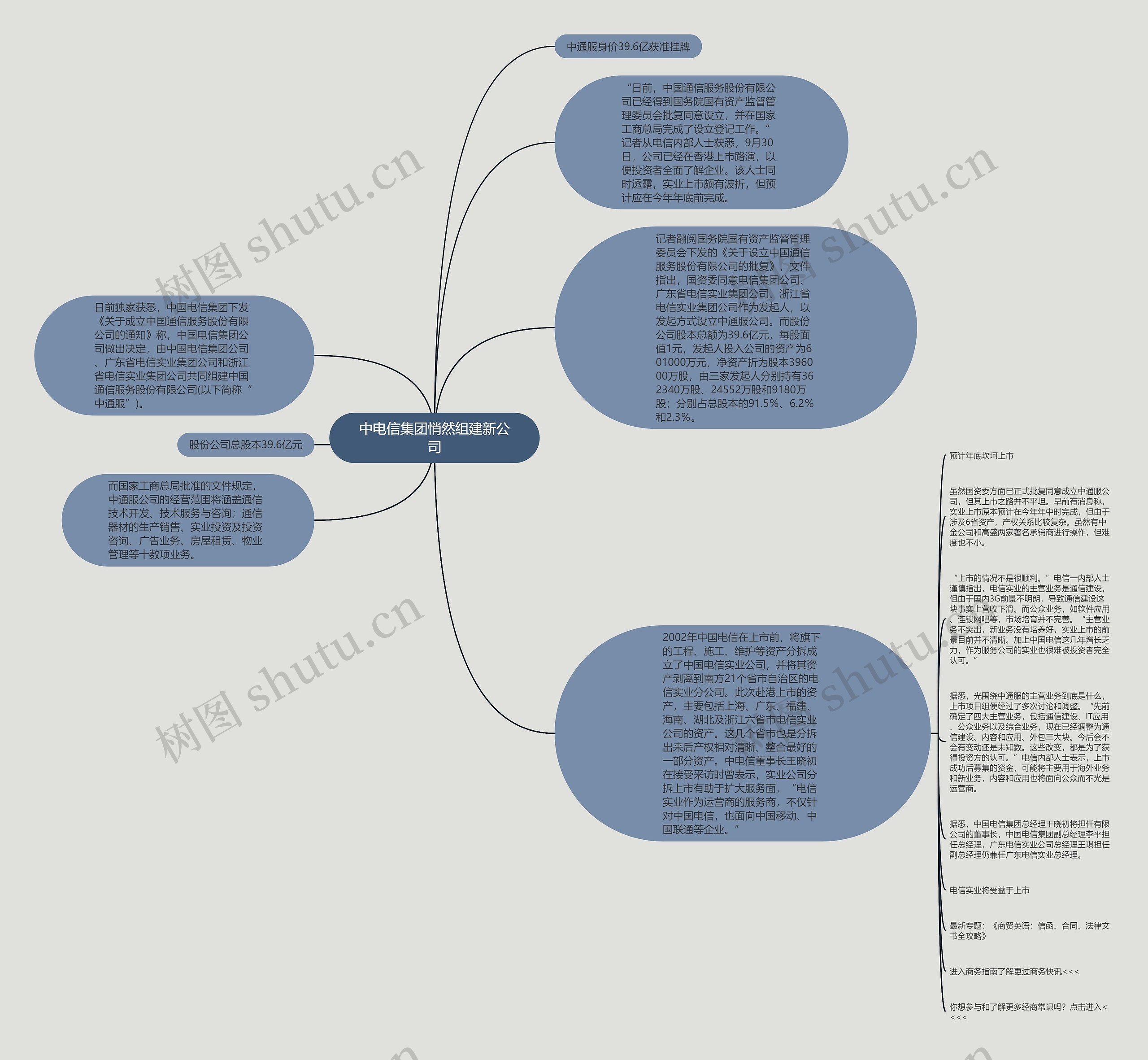 中电信集团悄然组建新公司思维导图
