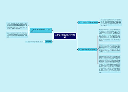 工作后可以为自己写专利吗