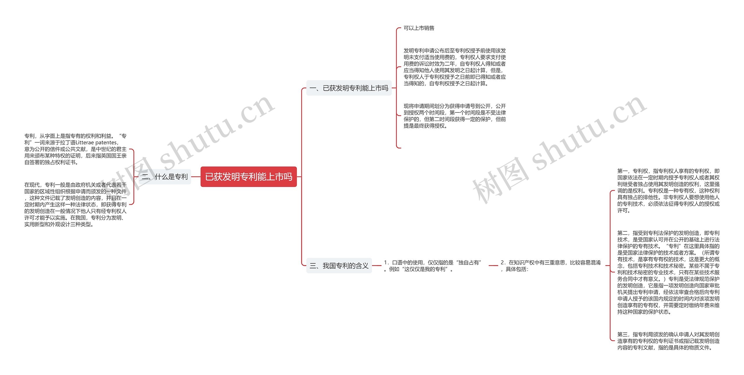 已获发明专利能上市吗思维导图