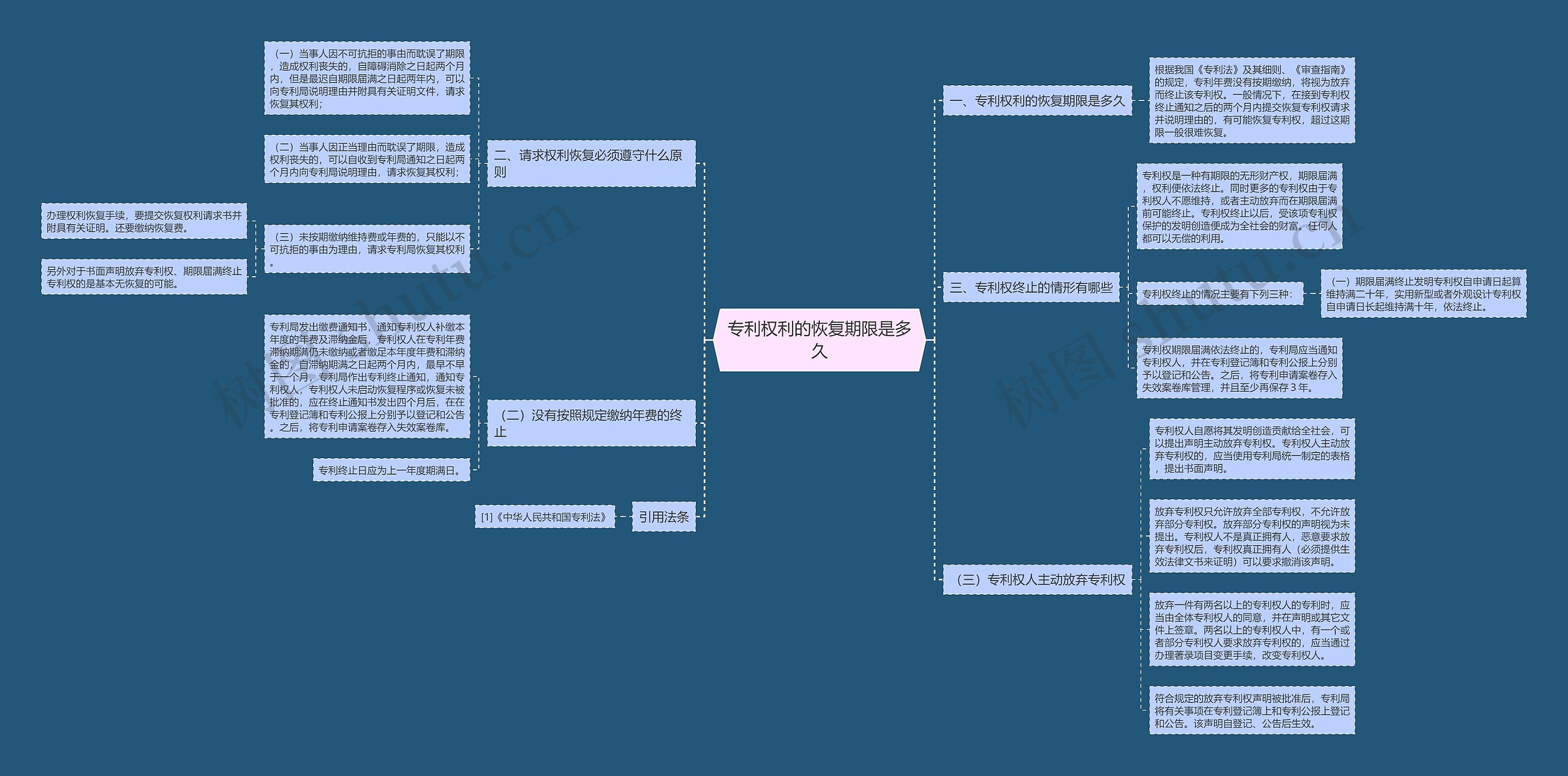 专利权利的恢复期限是多久思维导图