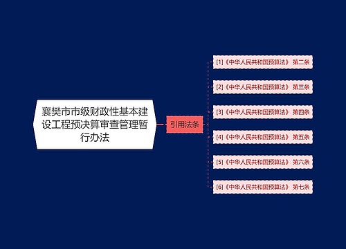 襄樊市市级财政性基本建设工程预决算审查管理暂行办法