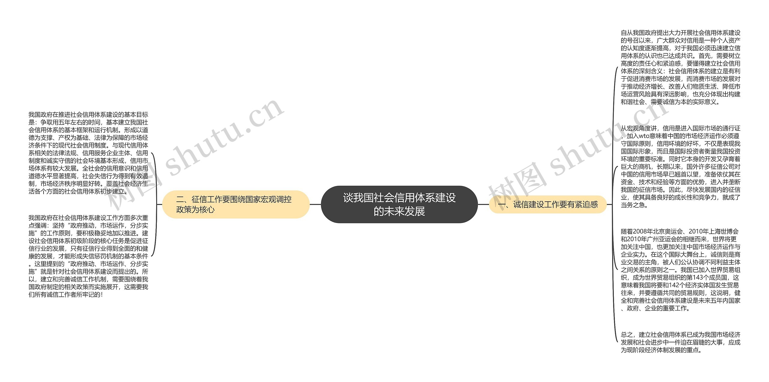 谈我国社会信用体系建设的未来发展思维导图