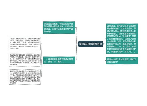 渠道诚信问题怎么办