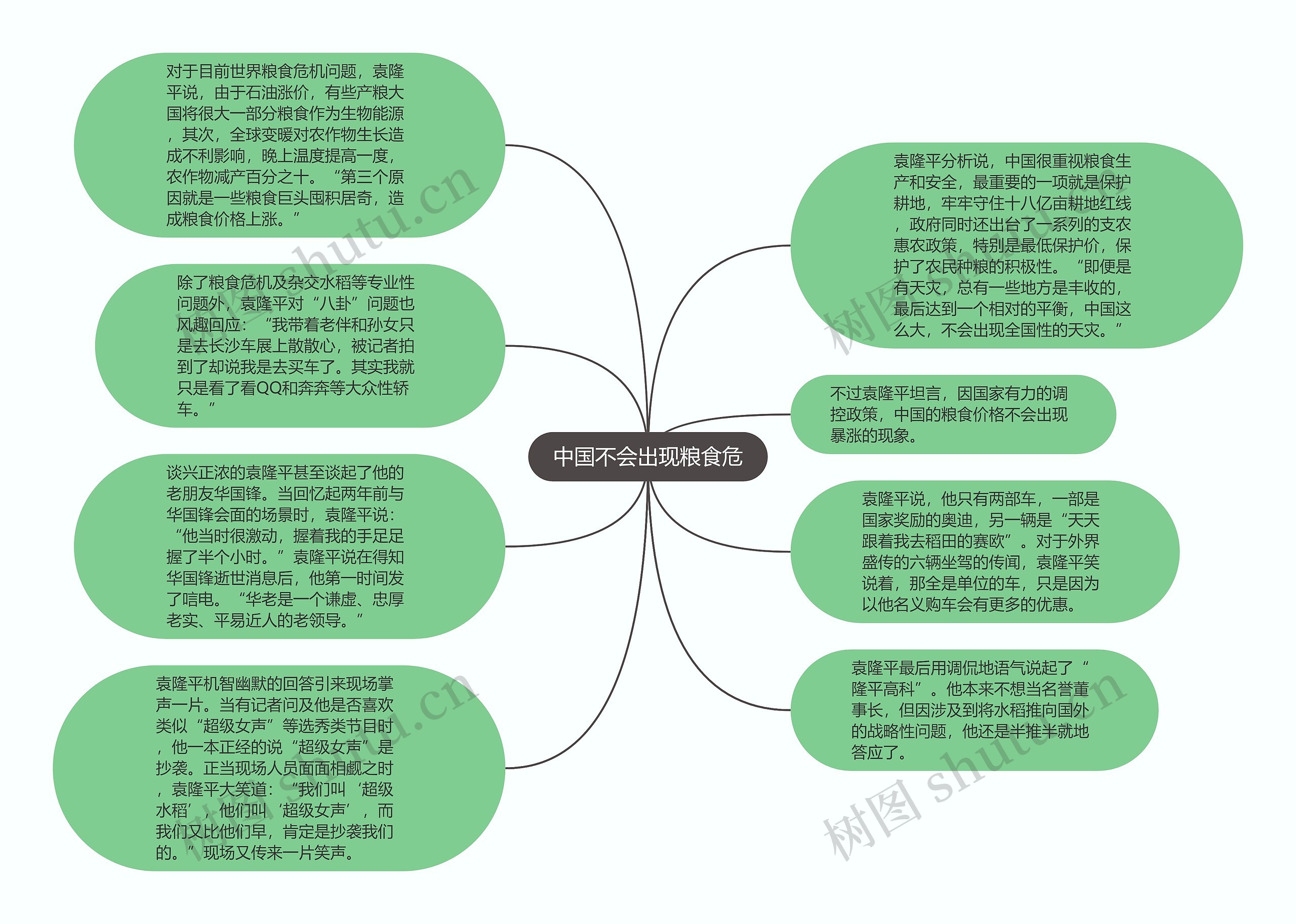 中国不会出现粮食危思维导图