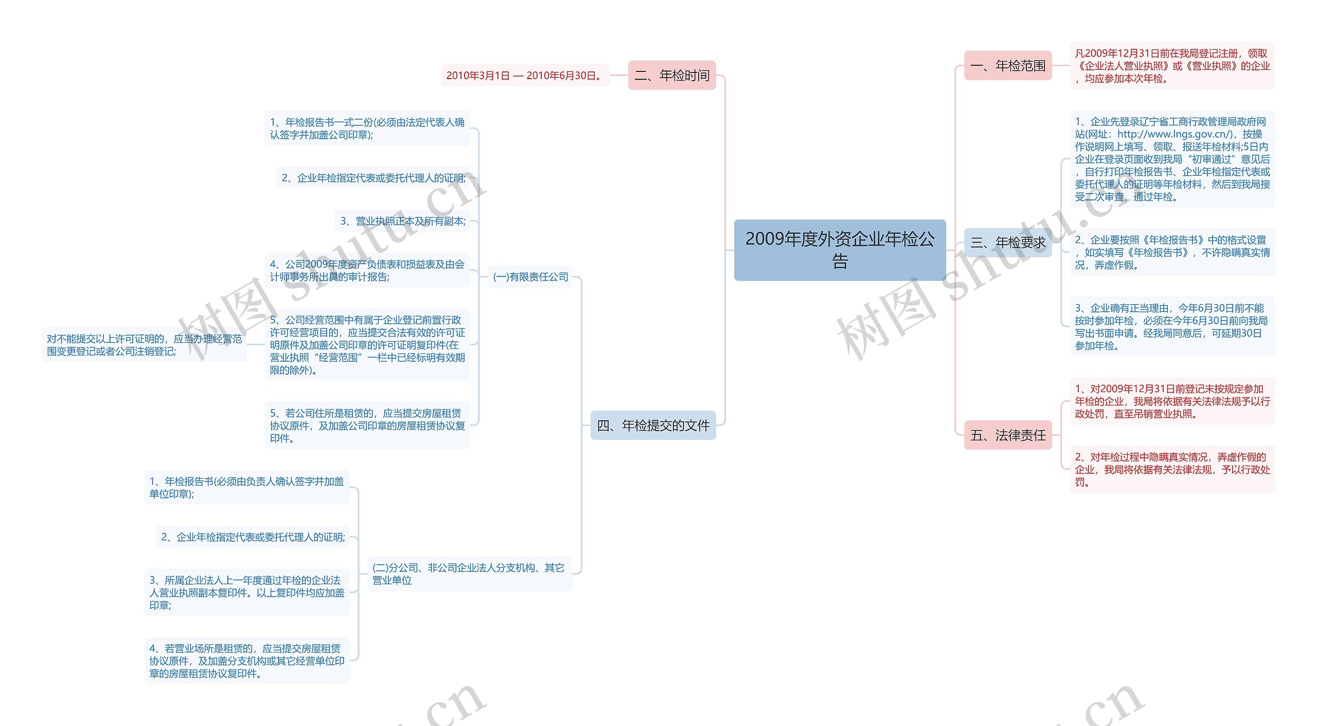 2009年度外资企业年检公告思维导图