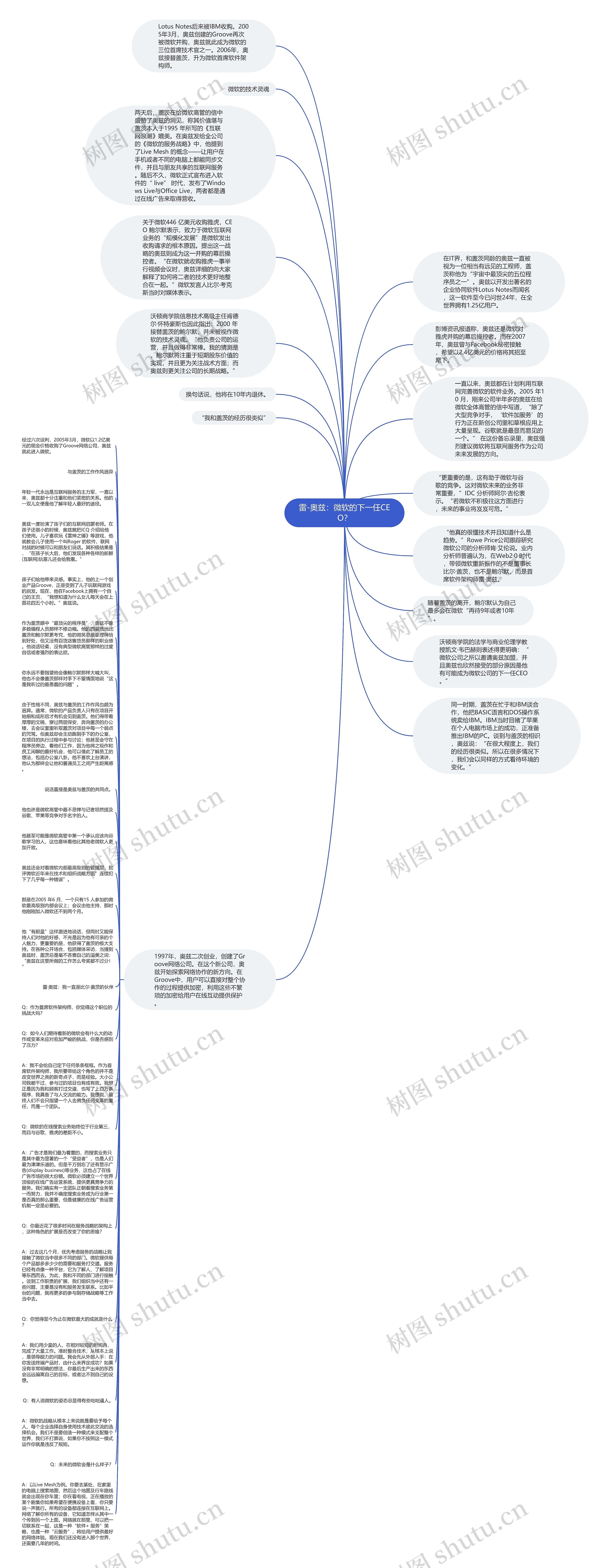 雷-奥兹：微软的下一任CEO？思维导图