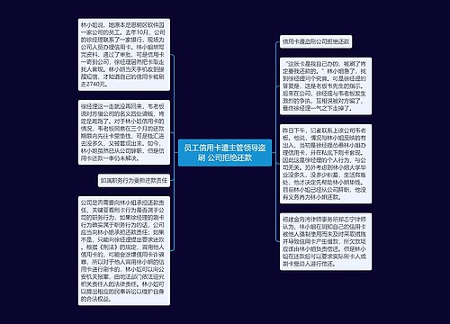 员工信用卡遭主管领导盗刷 公司拒绝还款