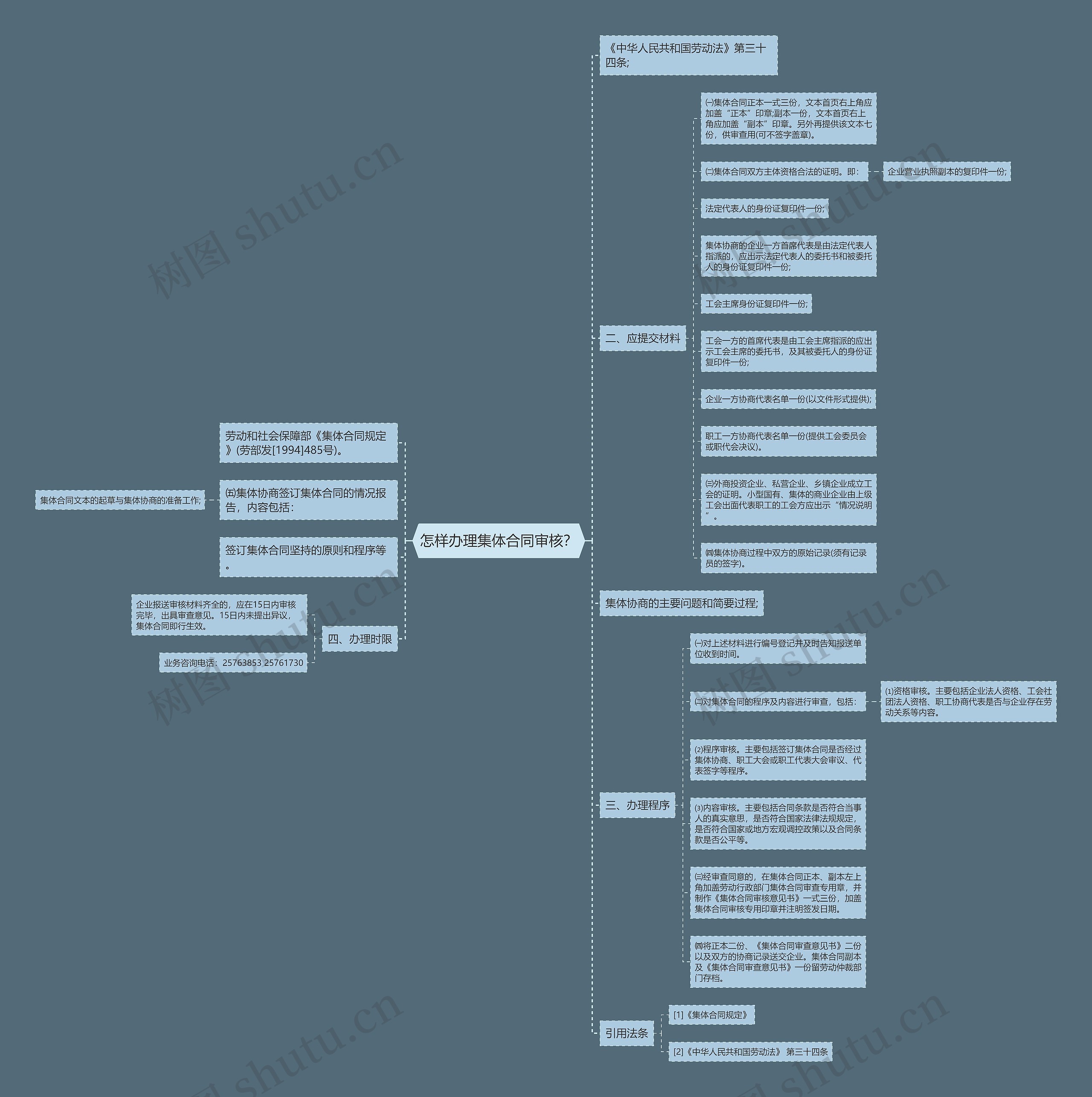 怎样办理集体合同审核？思维导图