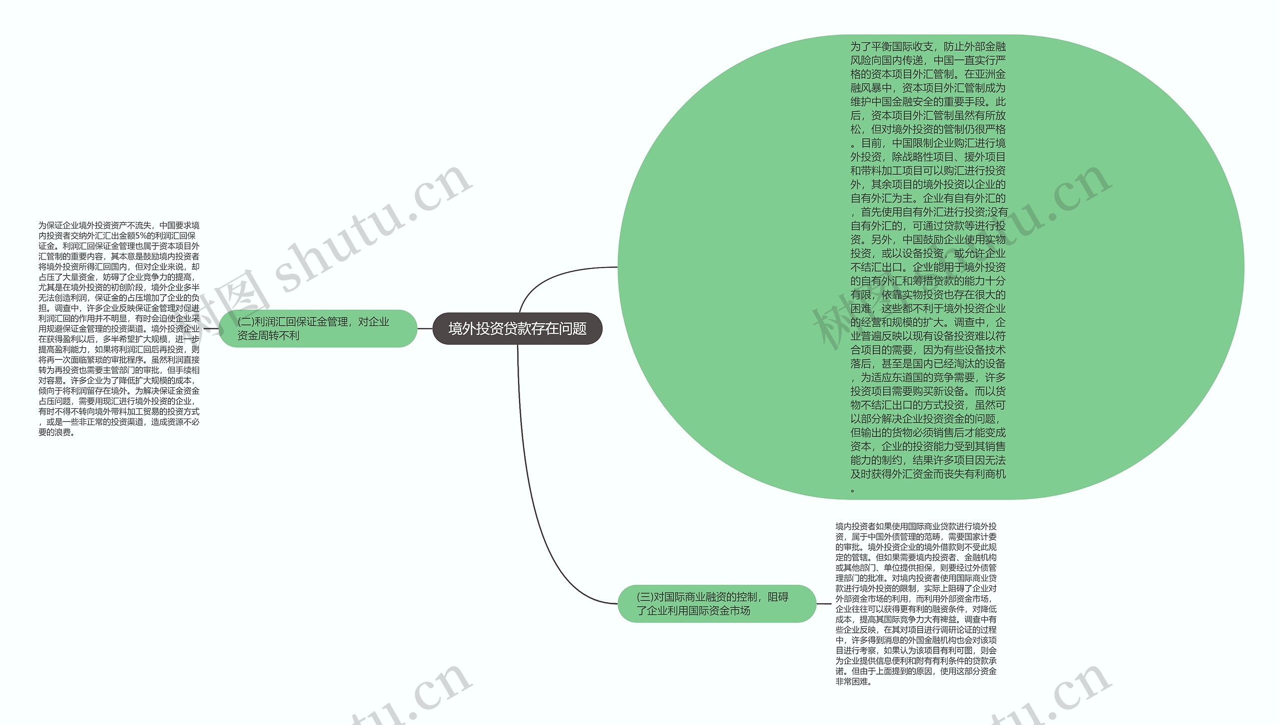 境外投资贷款存在问题思维导图