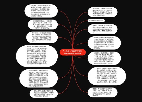 "一机多卡"专利权人表示:双模手机侵犯其专利权