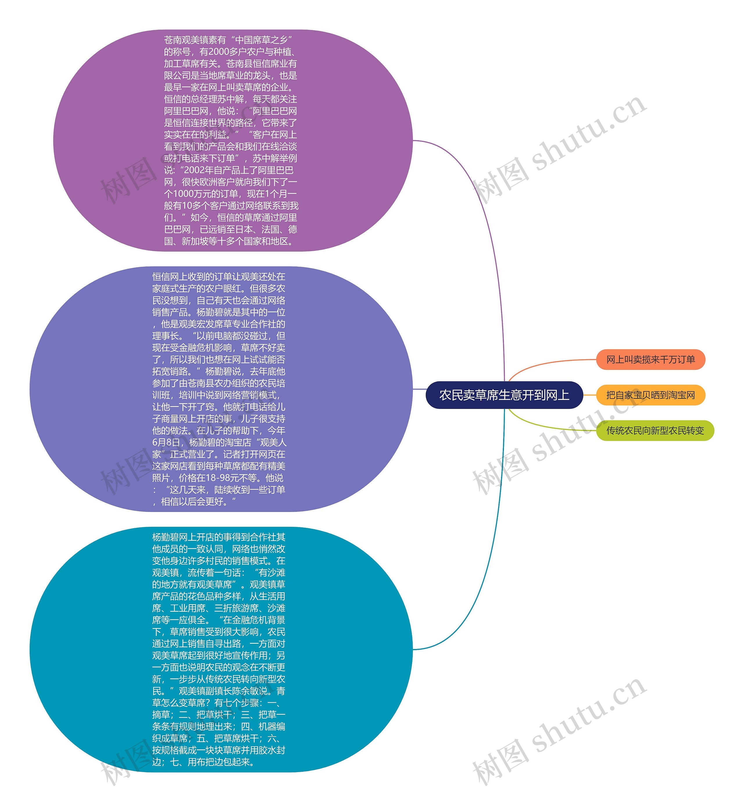 农民卖草席生意开到网上思维导图