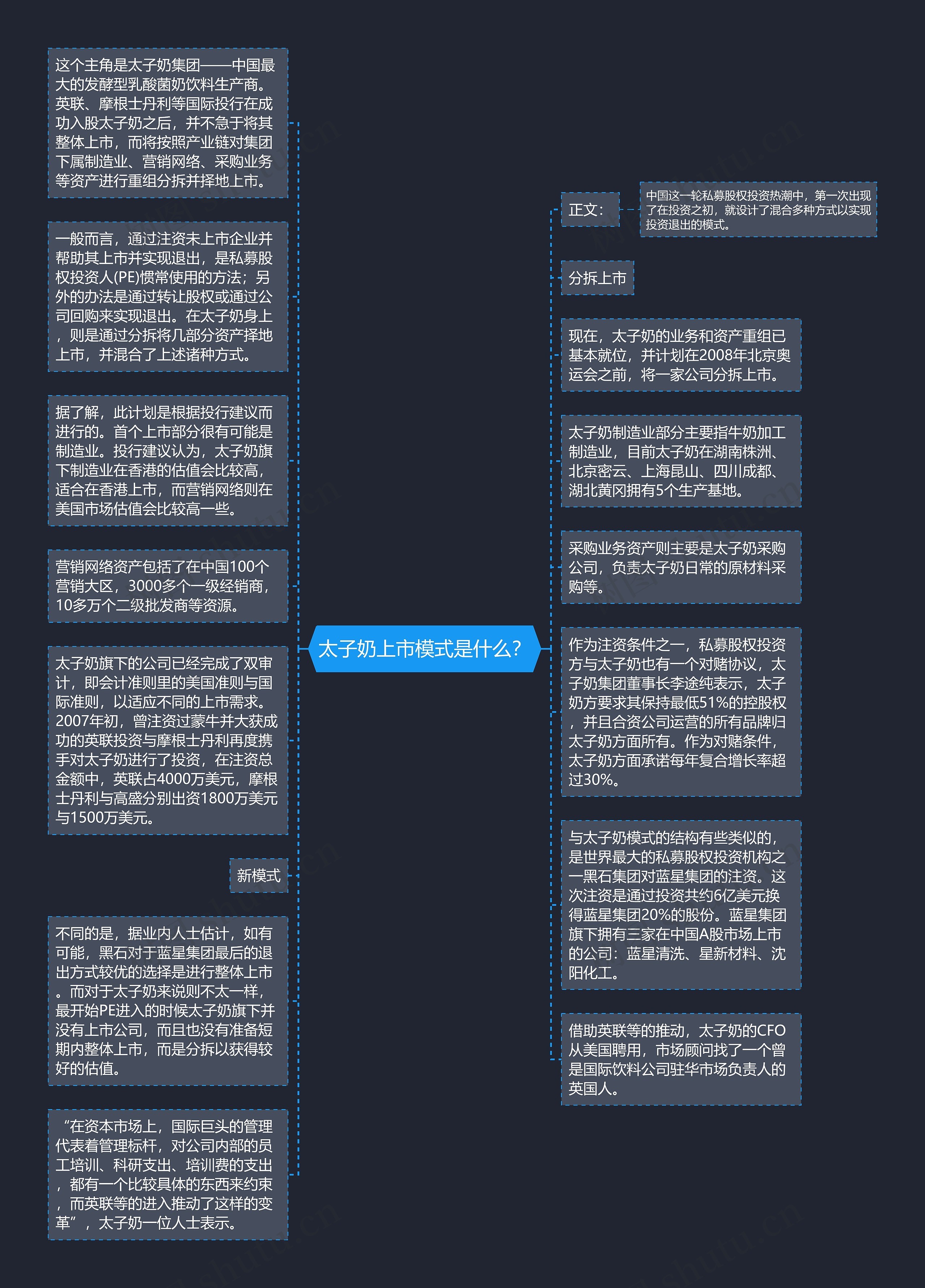 太子奶上市模式是什么？思维导图