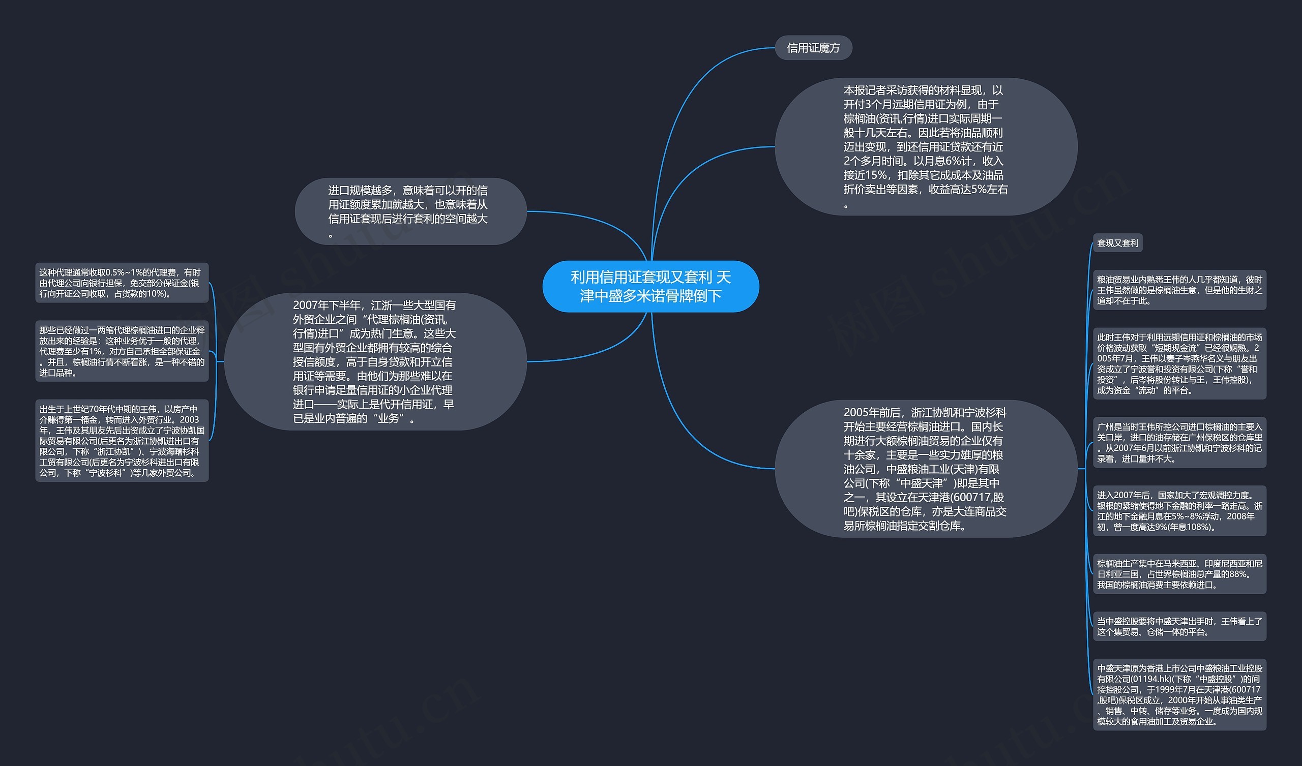 利用信用证套现又套利 天津中盛多米诺骨牌倒下思维导图