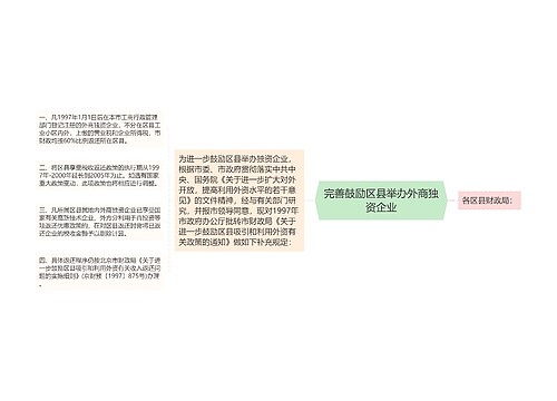 完善鼓励区县举办外商独资企业