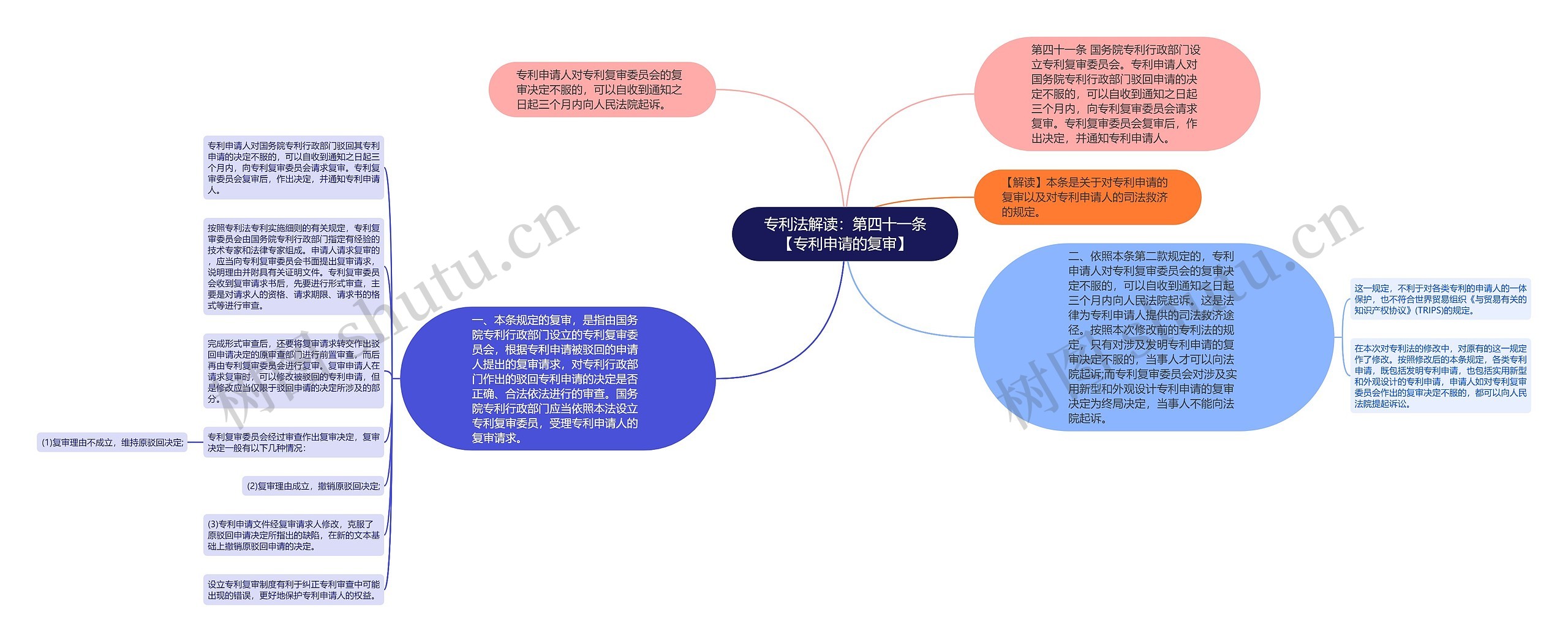 专利法解读：第四十一条【专利申请的复审】思维导图