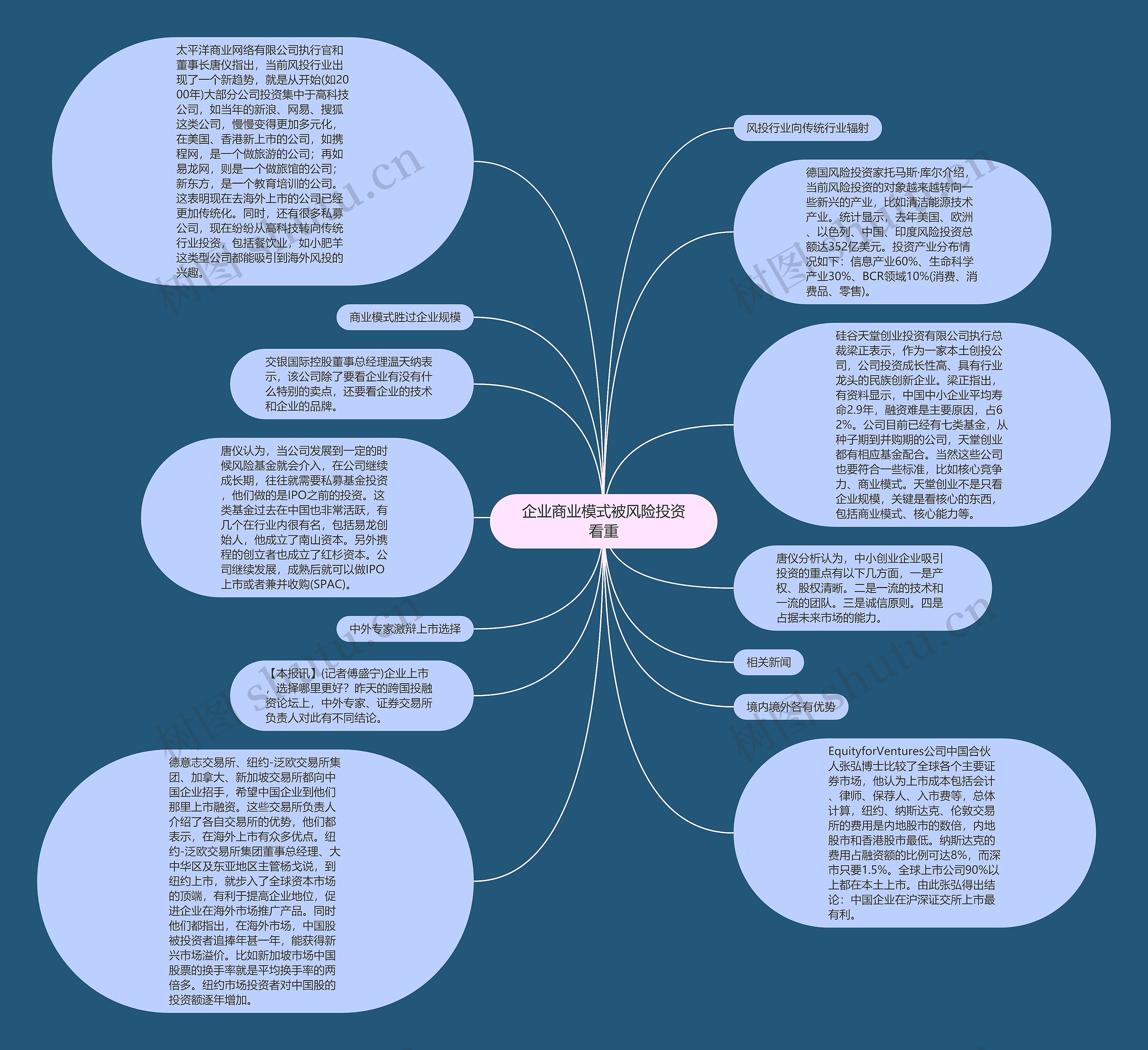 企业商业模式被风险投资看重思维导图