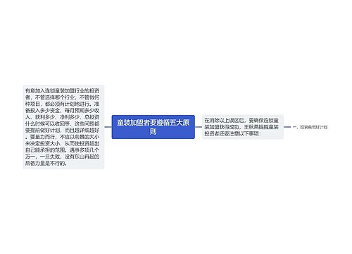 童装加盟者要遵循五大原则