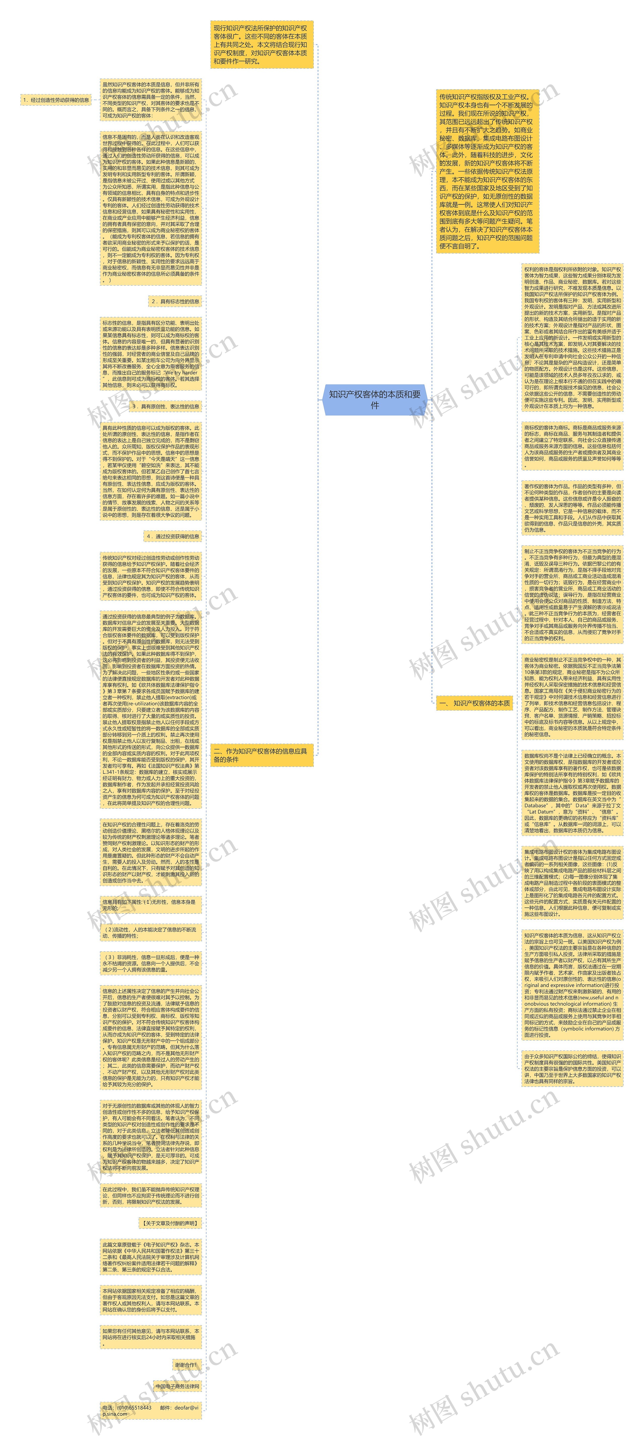 知识产权客体的本质和要件思维导图