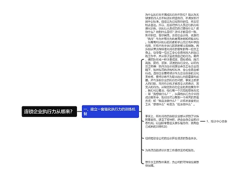 连锁企业执行力从哪来？