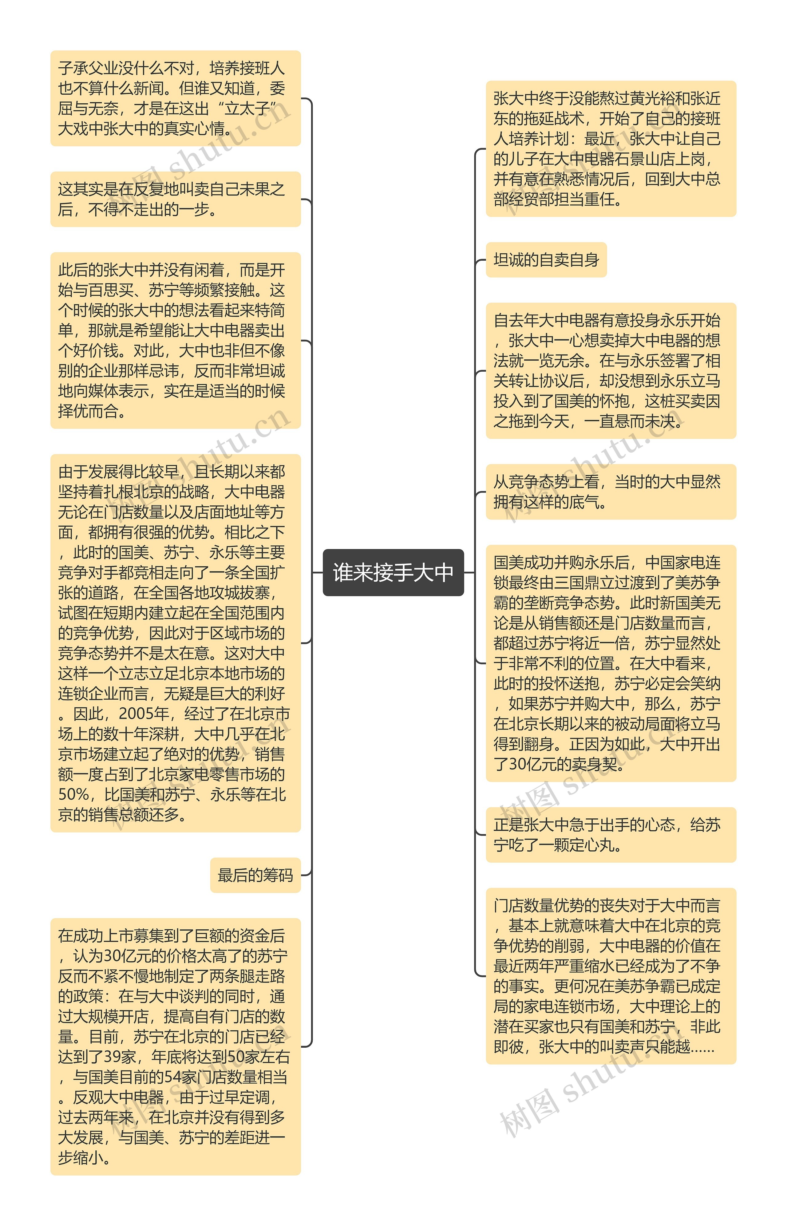 谁来接手大中思维导图高清图 谁来接手大中思维导图