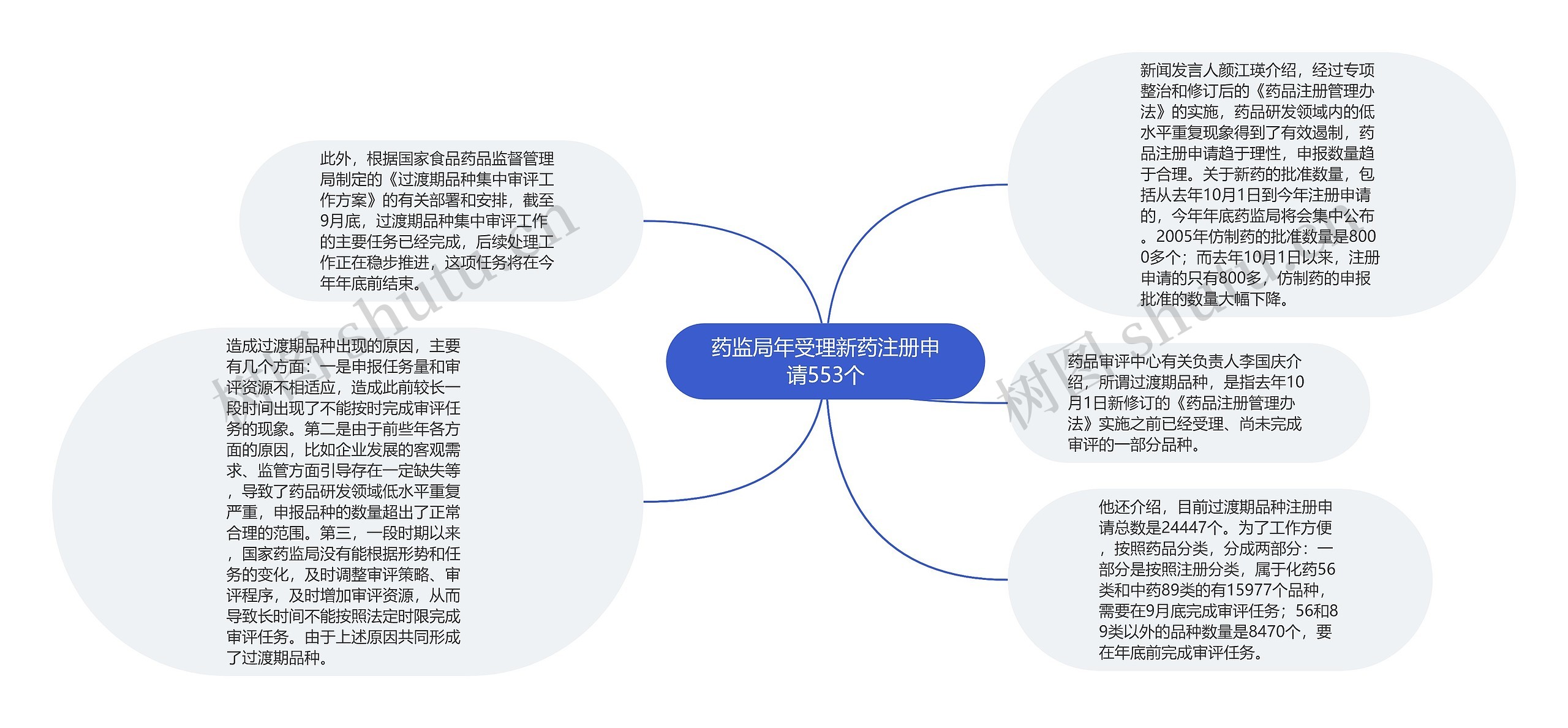 药监局年受理新药注册申请553个思维导图