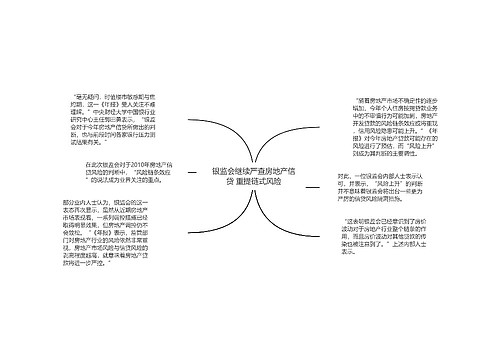 银监会继续严查房地产信贷 重提链式风险