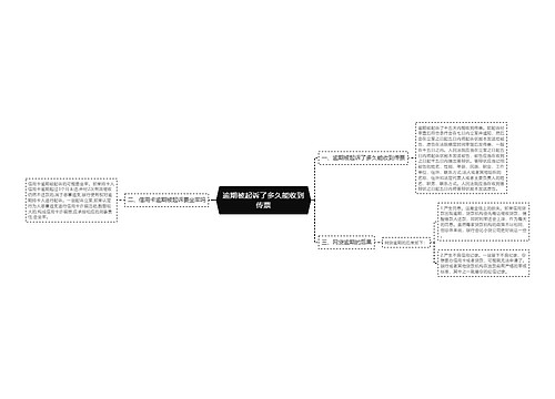 逾期被起诉了多久能收到传票