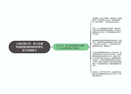 上海讨债公司   浙江反腐利剑直指渎职指其危害比贪污受贿更大