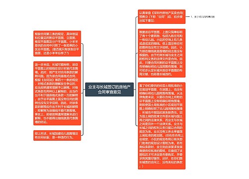 业主与长城签订的房地产合同审查意见