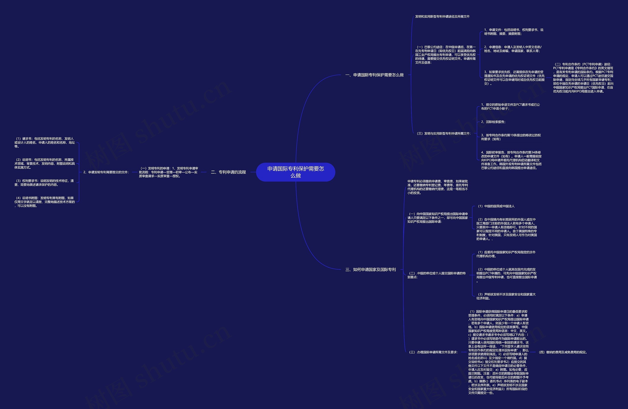 申请国际专利保护需要怎么做思维导图