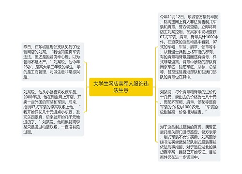 大学生网店卖军人服饰违法生意