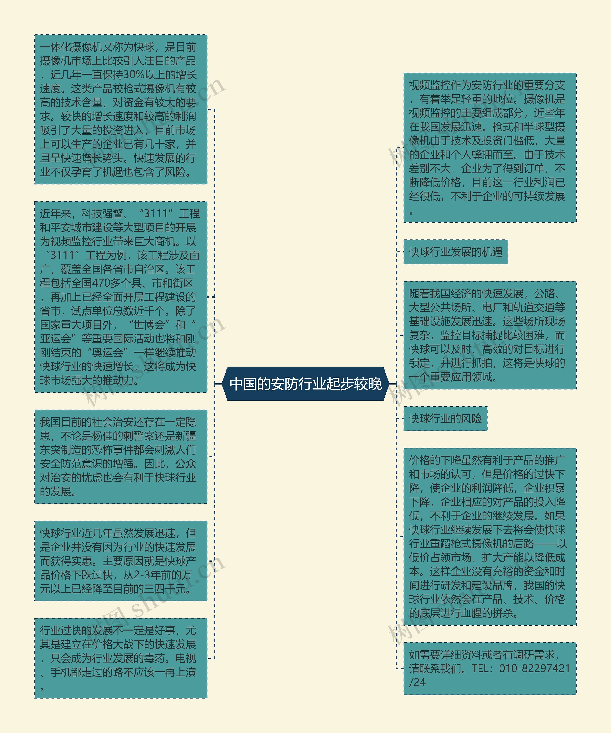 中国的安防行业起步较晚思维导图