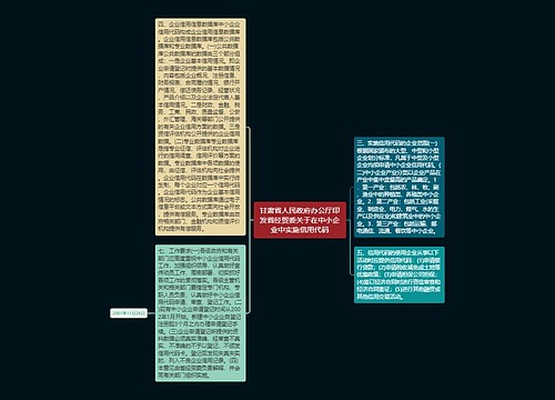 甘肃省人民政府办公厅印发省经贸委关于在中小企业中实施信用代码