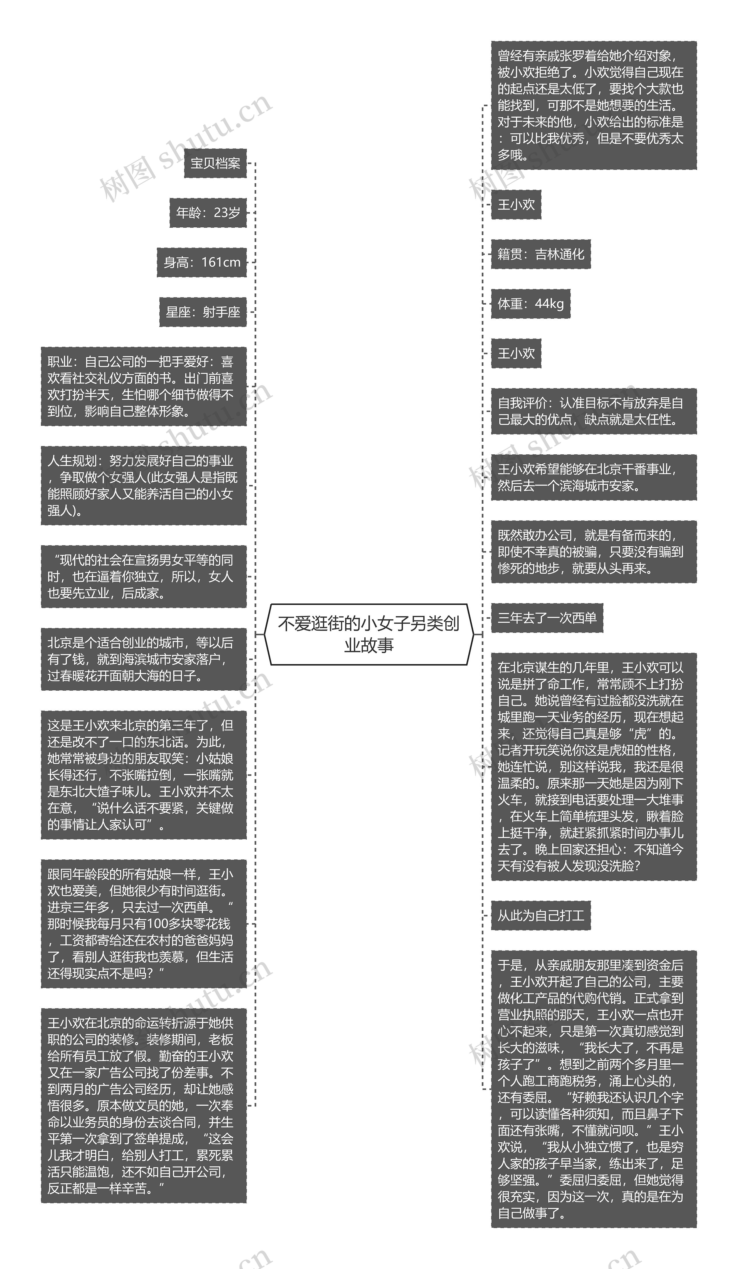 不爱逛街的小女子另类创业故事思维导图