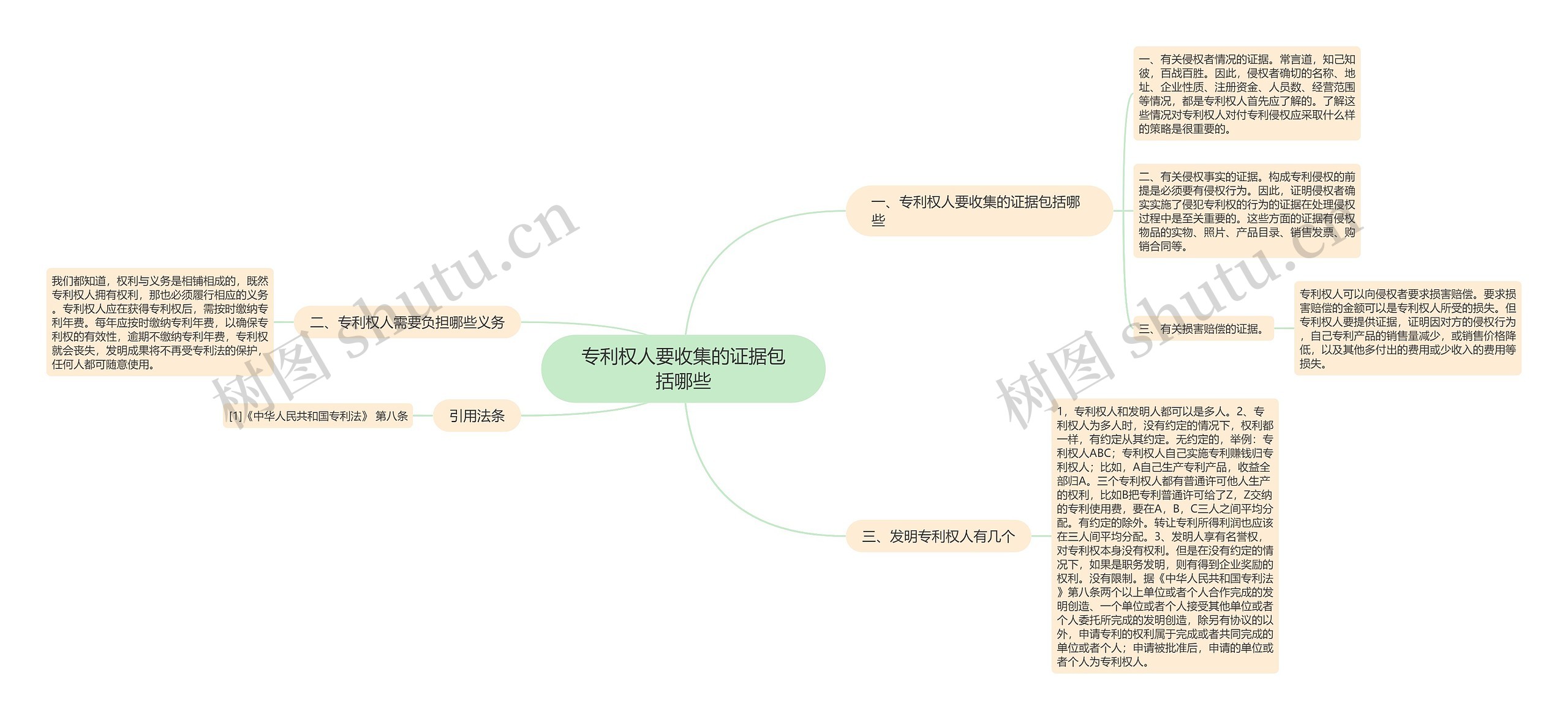 专利权人要收集的证据包括哪些思维导图