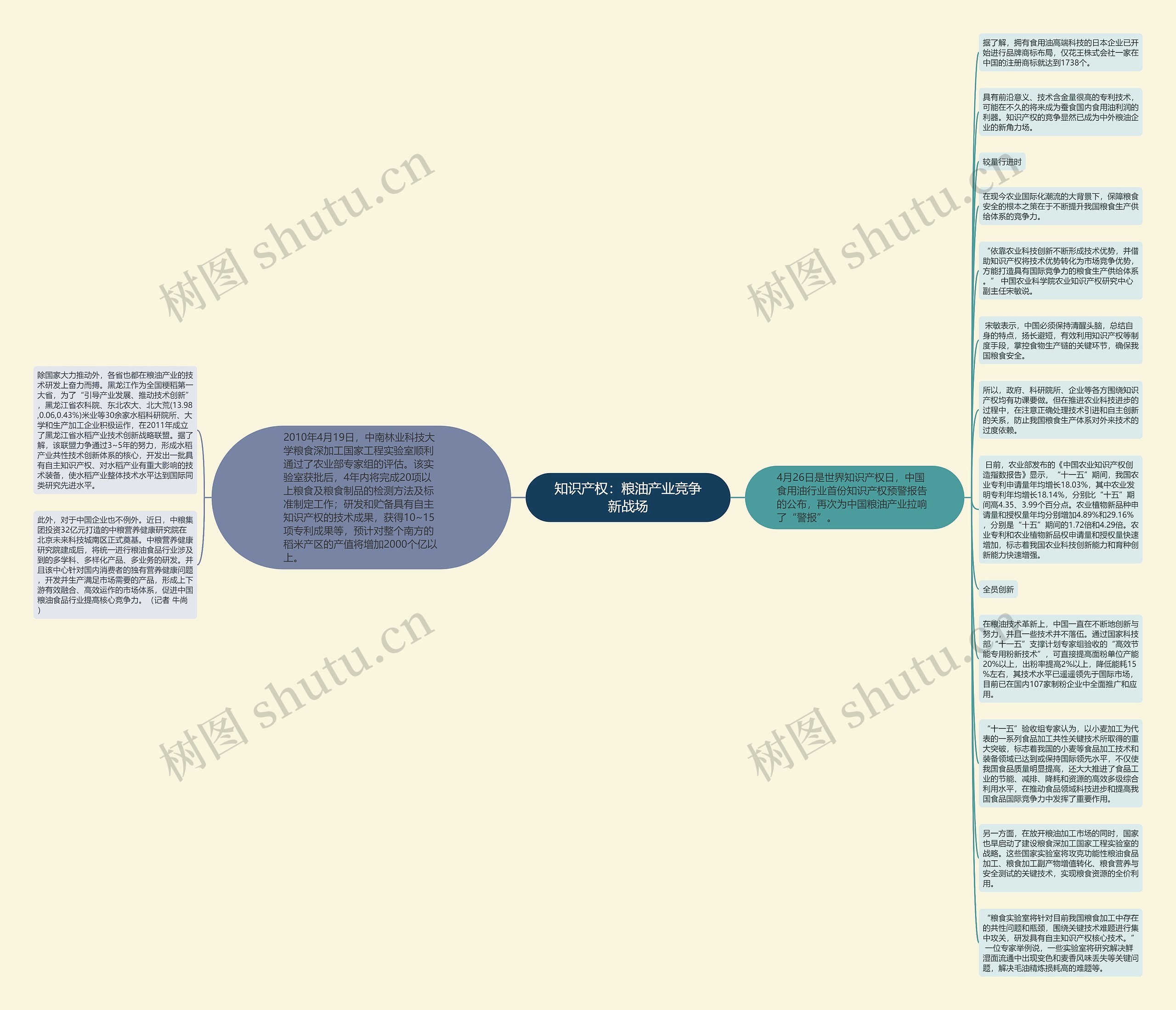 知识产权：粮油产业竞争新战场思维导图