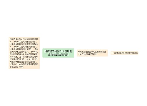 目前建立我国个人信用制度存在的法律问题