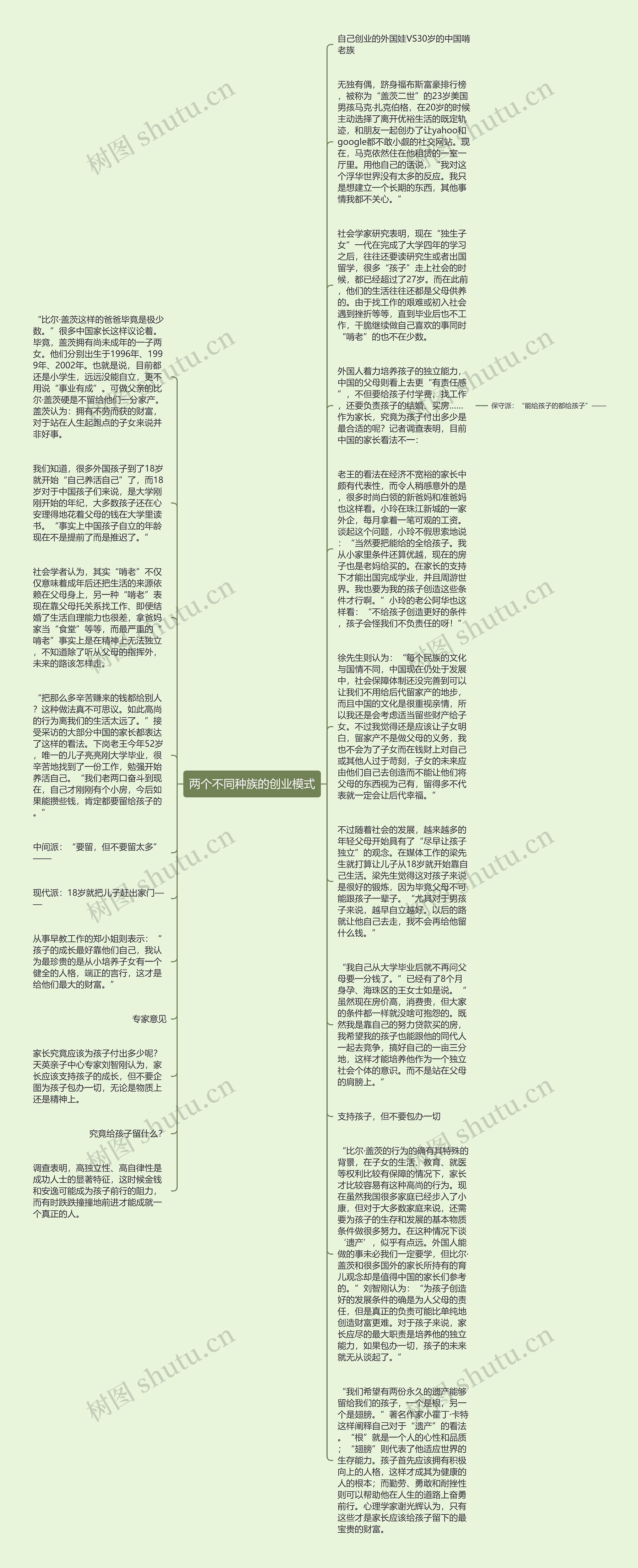 两个不同种族的创业模式思维导图