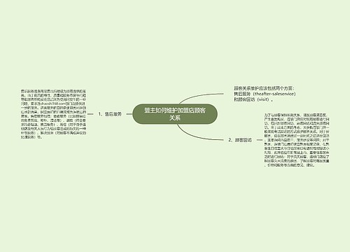 盟主如何维护加盟店顾客关系