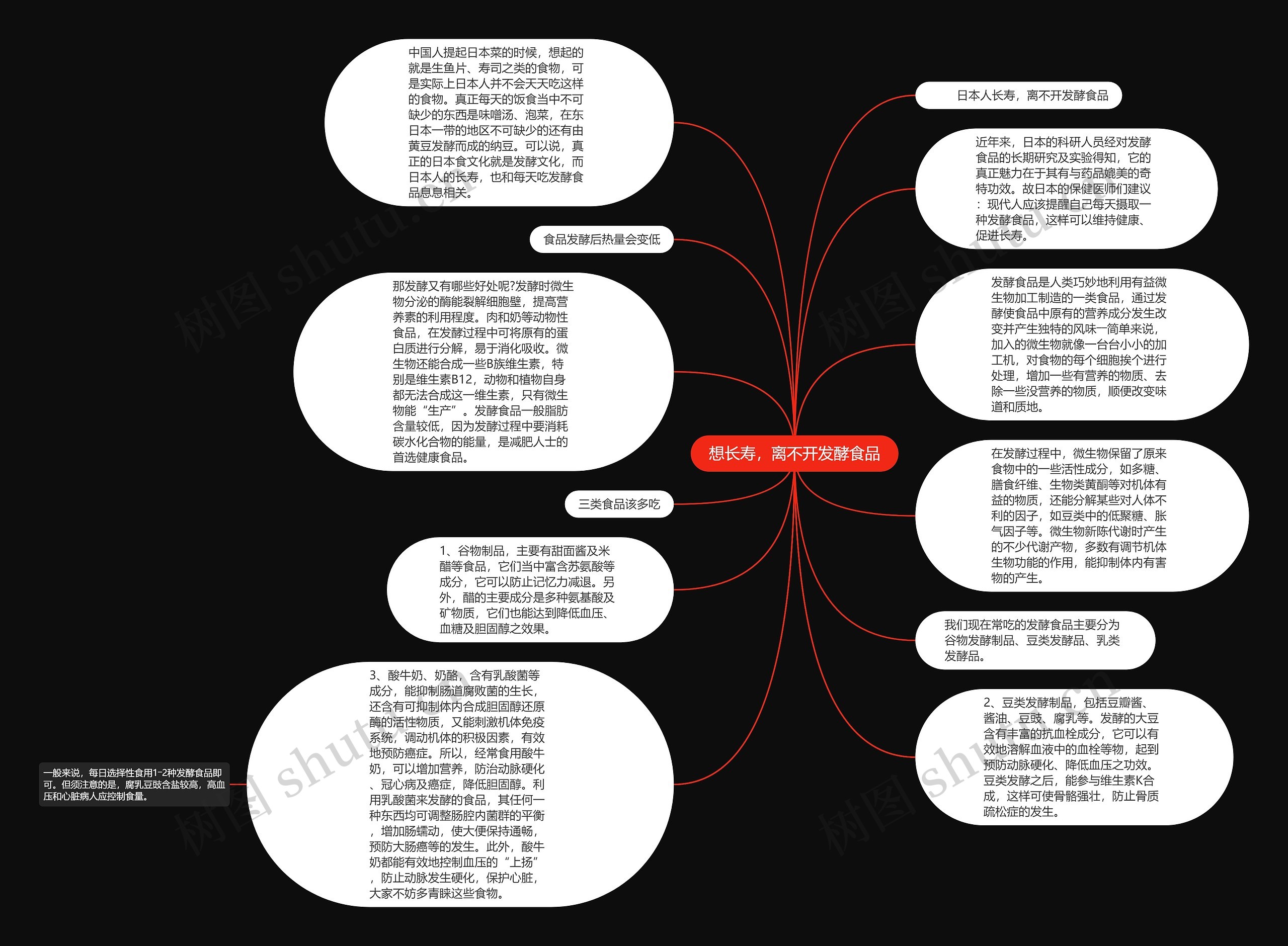 想长寿，离不开发酵食品思维导图