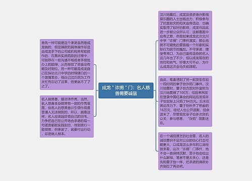 成龙＂诈捐＂门：名人慈善需要诚信