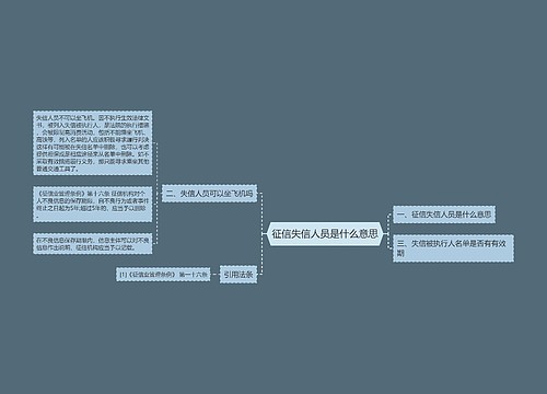 征信失信人员是什么意思