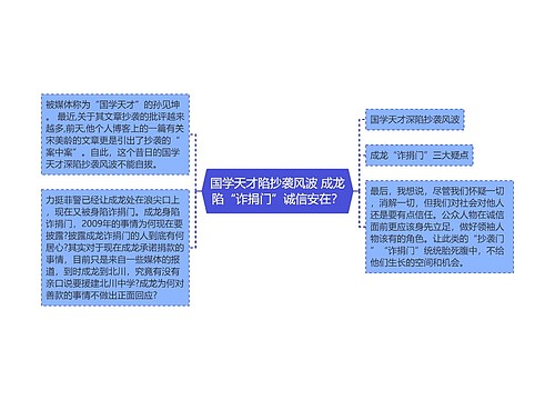 国学天才陷抄袭风波 成龙陷“诈捐门”诚信安在？