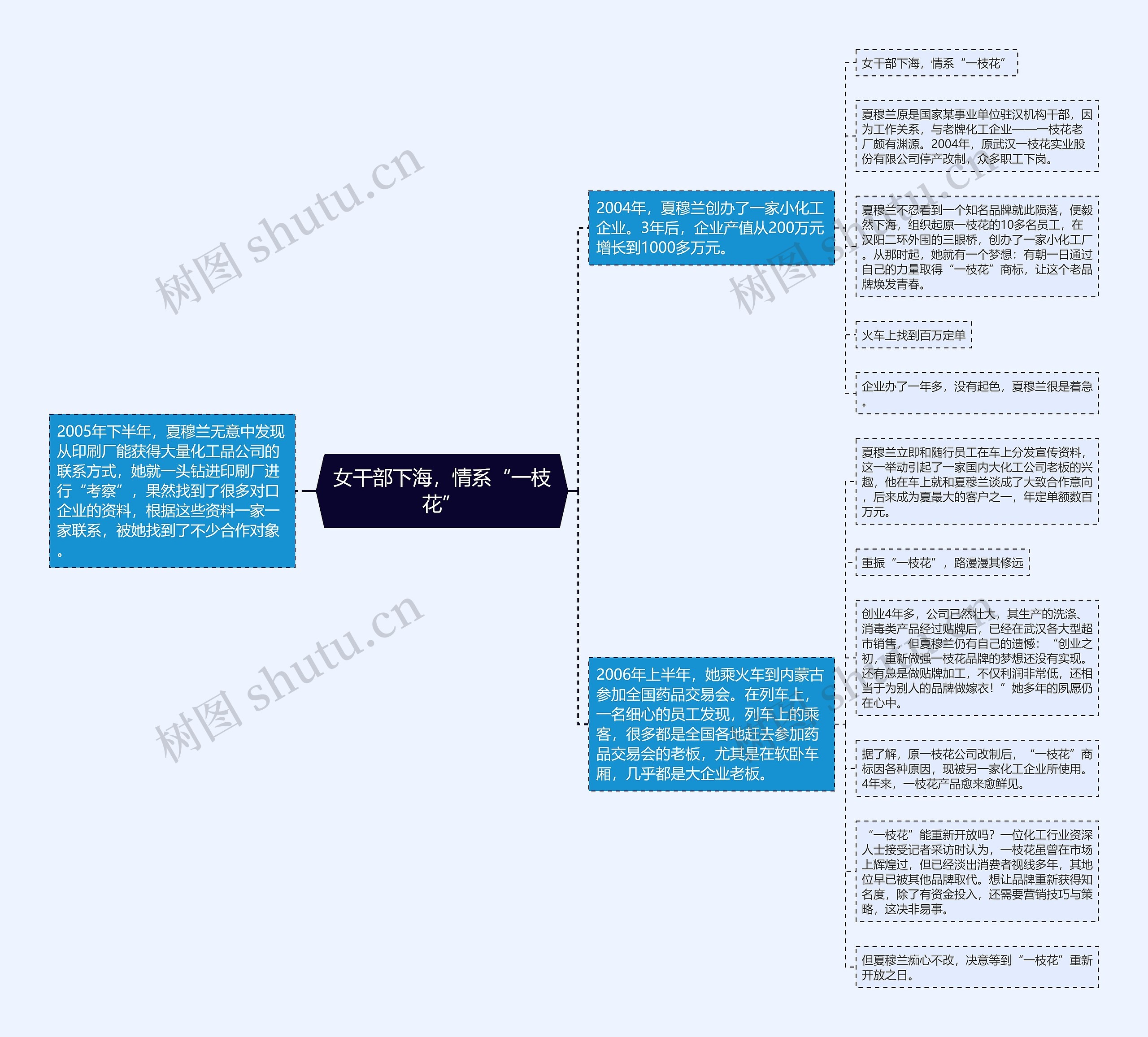 女干部下海，情系“一枝花”思维导图