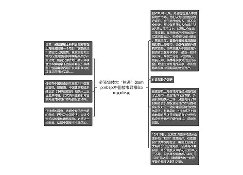 外资集体大“抽逃”&amp;nbsp;中国楼市异常&amp;nbsp;