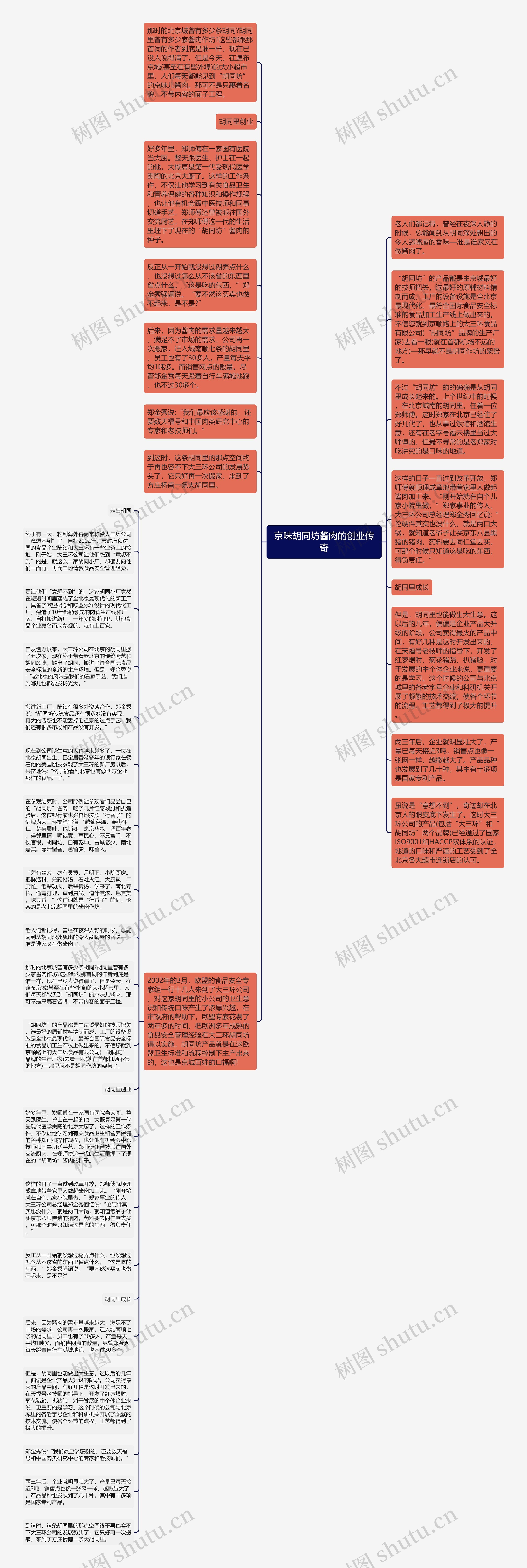 京味胡同坊酱肉的创业传奇思维导图