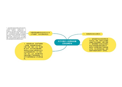 关于中国个人信用体系建立的法律思考