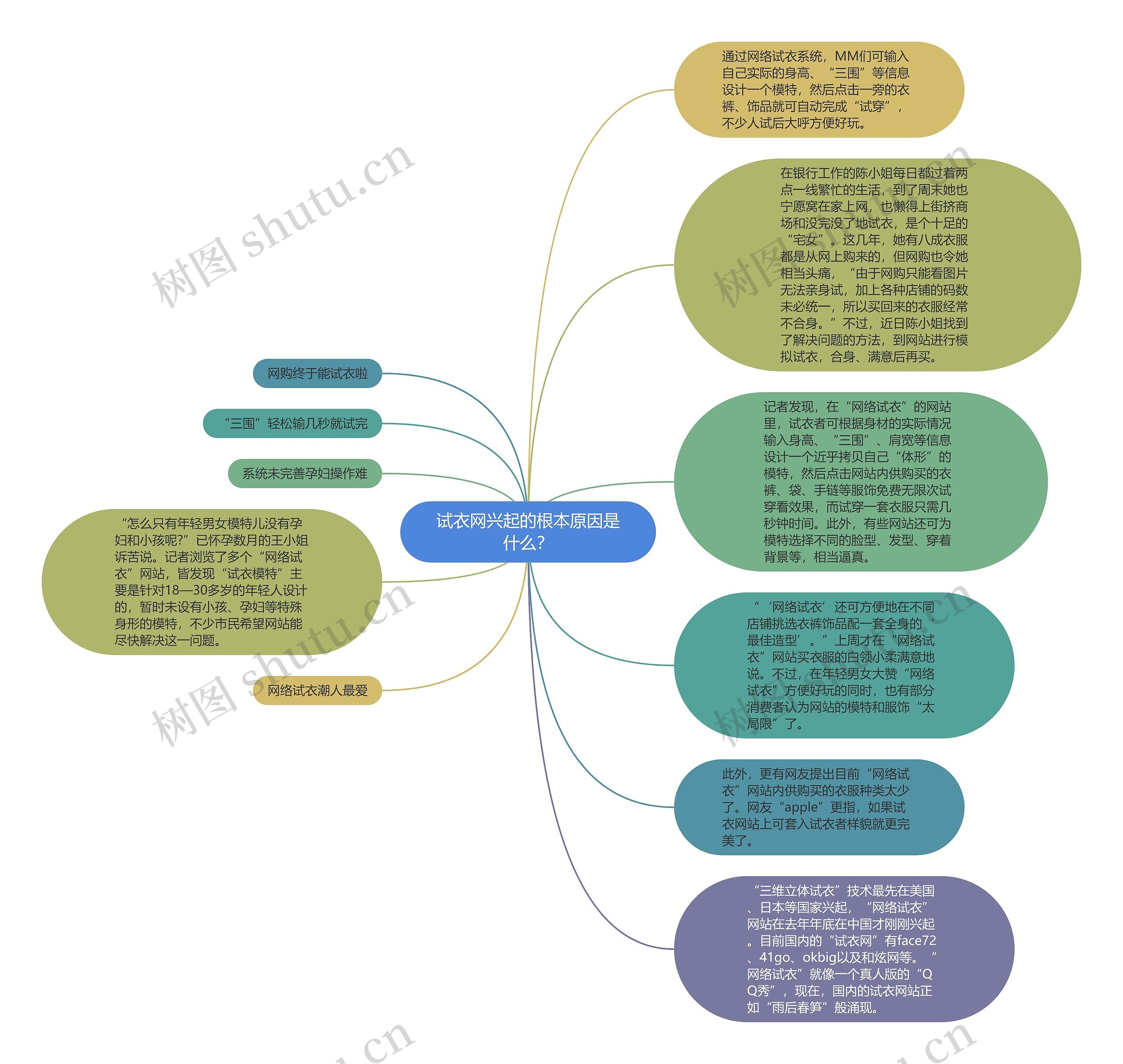 试衣网兴起的根本原因是什么？思维导图